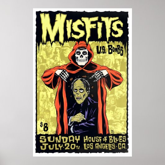 Misfits REPRODUCTION Gig Poster Matte  Art Print ポスター (正面)