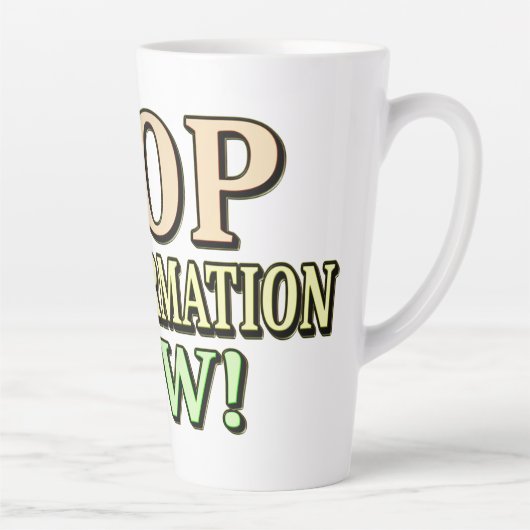 "MISINFORMATION"ストップかわいいデザイン。買今 カフェラテマグ (右)