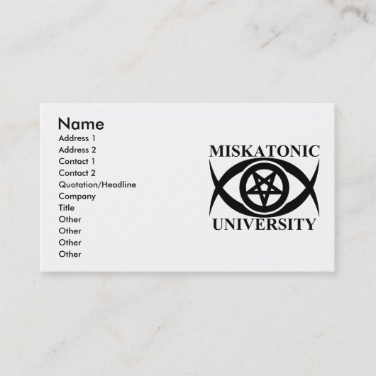 MISKATONIC大学 名刺 (正面)