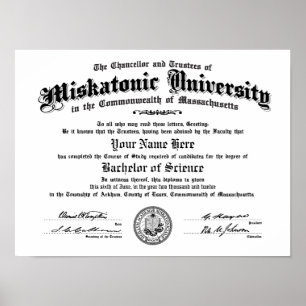 Miskatonic University Diploma - – 名前を入力 ポスター
