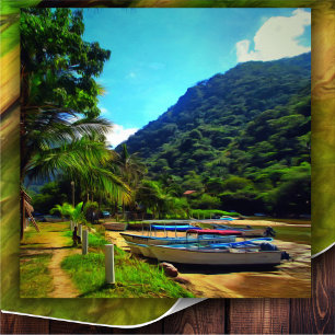 Mismaloya Boats on The River 0350 Art Print ポスター