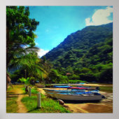 Mismaloya Boats on The River 0350 Art Print ポスター (正面)