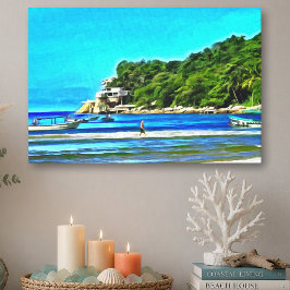 Mismaloya Mexico Fishing Boats 0346 アート キャンバスプリント