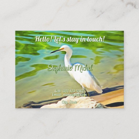 Mismaloya River Crane 0335 QR Code Calling Card コーリングカード (正面)