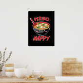 Miso Happy Funny Food Kawaii ポスター (キッチン)