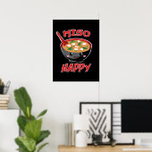 Miso Happy Funny Food Kawaii ポスター (ホームオフィス)