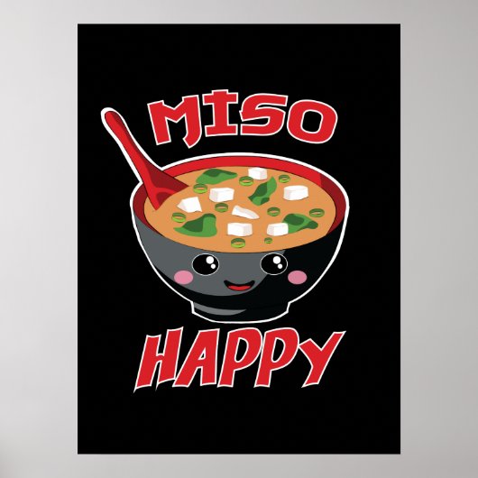 Miso Happy Funny Food Kawaii ポスター (正面)