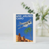 MISR航空カイロエジプトビンテージポスター1935 ポストカード (スタンド正面)