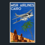 MISR Airlines Cairo Egypt Vintage Poster 1935 ポスター<br><div class="desc">Vintage air travel poster for Egypt. Published in 1935. Please note that our posters are high quality reproductions based on professional, very high resolution scans of the original. Our manual retouching process does not involve the use of filters that remove any original details or texture that you want see in...</div>