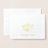 Miss America Crown Gold Foil Thank You Card 箔カード (封筒付き正面)
