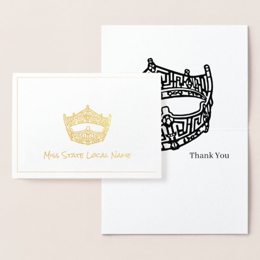Miss America Crown Gold Foil Thank You Card 箔カード (ディスプレー)
