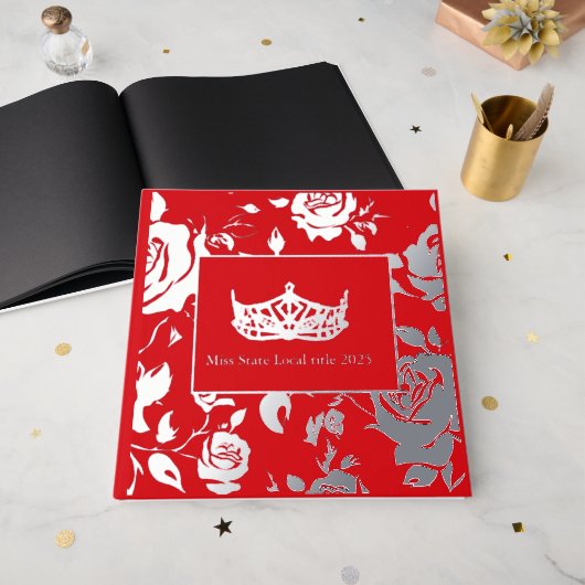Miss America like Crown Foil Roses Scrapbook Fo ゲストブック (正面見開き)