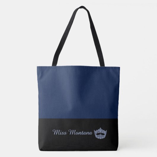 Miss America Like Frost Blue Crown Large Navy トートバッグ (正面)