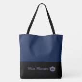 Miss America Like Frost Blue Crown Large Navy トートバッグ (裏面)