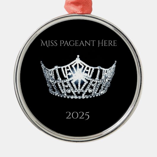 Miss America style Crown Christmas Ornament メタルオーナメント (正面)