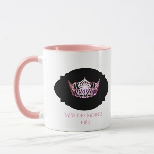 Miss America style Custom Name Pink Crown Mug マグカップ (左)