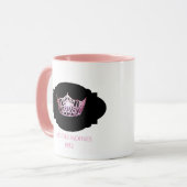 Miss America style Custom Name Pink Crown Mug マグカップ (正面左)