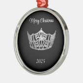 Miss America style Silver Crown Christmas Ornament メタルオーナメント (左)