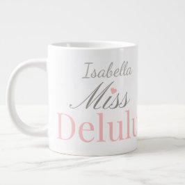 Miss Delulu, Funny Pink Aesthetic Gift for Her ジャンボコーヒーマグカップ