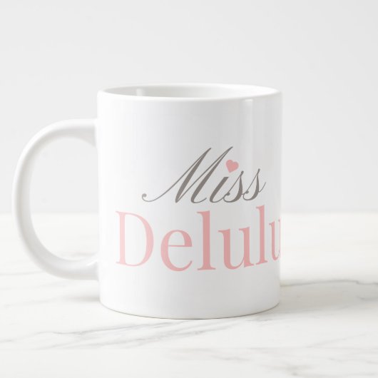 Miss Delulu, Funny Pink Aesthetic Gift for Her ジャンボコーヒーマグカップ (左)