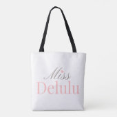 Miss Delulu, Funny Pink Aesthetic Gift for Her トートバッグ (裏面)