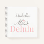Miss Delulu, Funny Pink Aesthetic Gift for Her ノートブック (正面)