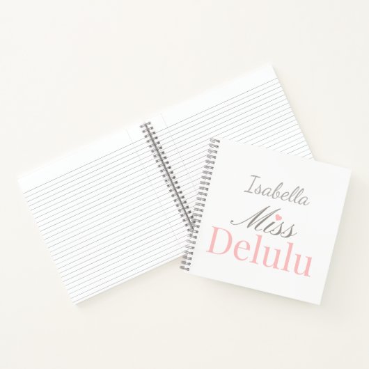 Miss Delulu, Funny Pink Aesthetic Gift for Her ノートブック (内部)