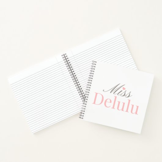 Miss Delulu, Funny Pink Aesthetic Gift for Her ノートブック (内部)