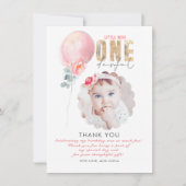 Miss Girl's Birthday Thank You Photo Card サンキューカード (正面)