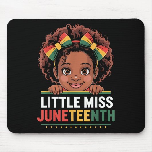 Miss Juneteenth Freedom Black American African Gir マウスパッド (正面)