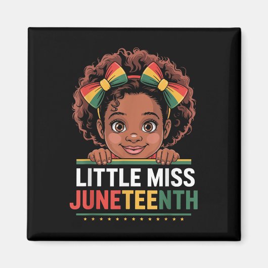 Miss Juneteenth Freedom Black American African Gir マグネット (正面)