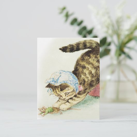 “Miss Moppet Chases a Mouse” by Beatrix Potter ポストカード (スタンド正面)