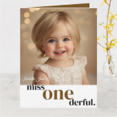 Miss ONEderful First Birthday Card カード (黄色い花)