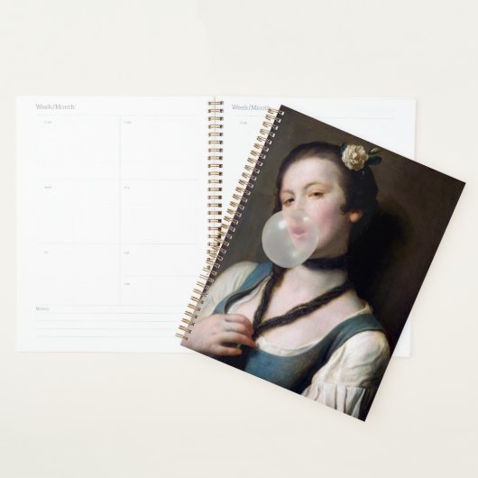 Miss Sassy blowing bubble gum プランナー手帳 (ディスプレー)