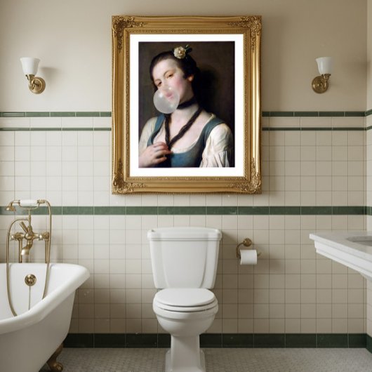 Miss Sassy blowing bubble gum ポスター