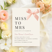 Miss to Mrs Blush Pink Bow Bridal Shower 招待状
