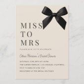 Miss to Mrs Bow Bridal Shower 招待状 (正面)