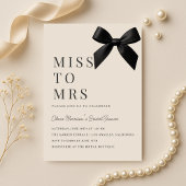 Miss to Mrs Bow Bridal Shower 招待状