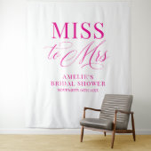 Miss to Mrs Bridal shower elegant pink backdrop タペストリー (インサイチュ)
