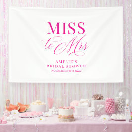 Miss to Mrs Bridal shower elegant pink backdrop 横断幕
