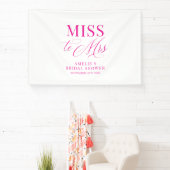 Miss to Mrs Bridal shower elegant pink backdrop 横断幕 (インサイチュ)