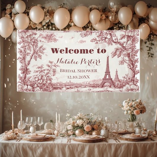 Miss to Mrs Bridal Shower Paris French Country 横断幕