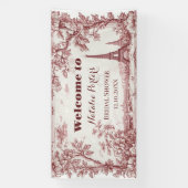 Miss to Mrs Bridal Shower Paris French Country 横断幕 (縦)