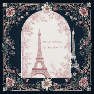 Miss to Mrs Bridal Shower Paris Shabby Chic Arch 招待状