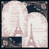 Miss to Mrs Bridal Shower Paris Shabby Chic Arch  招待状