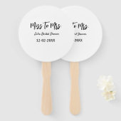 Miss to Mrs bridal shower stylish simple add name  ハンドファン (正面&裏面)