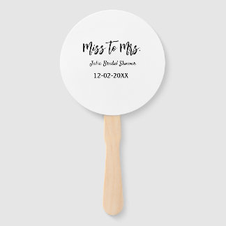 Miss to Mrs bridal shower stylish simple add name ハンドファン