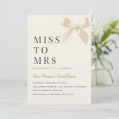 Miss to Mrs Coquette Bow Bridal Shower 招待状 (スタンド正面)