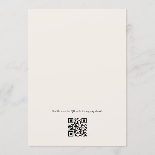Miss to Mrs Coquette Bow QR Code Bridal Shower 招待状 (裏面)