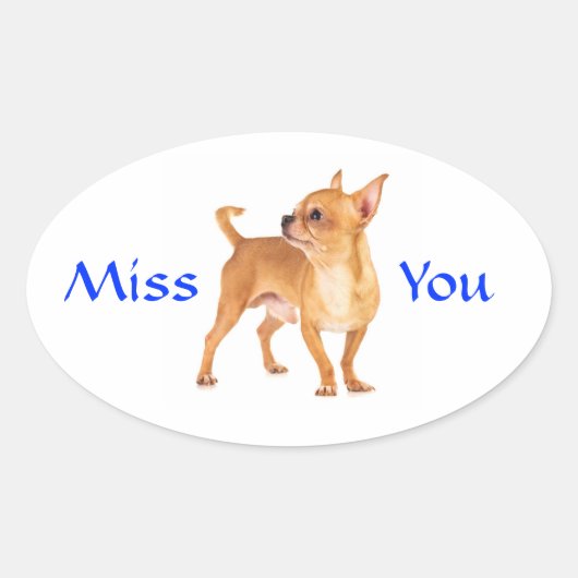 Miss You チワワ ステッカー (正面)
